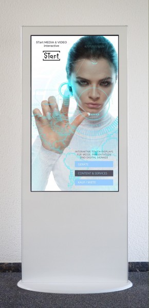Stele mit Touchscreen - Monitor im Handyformat