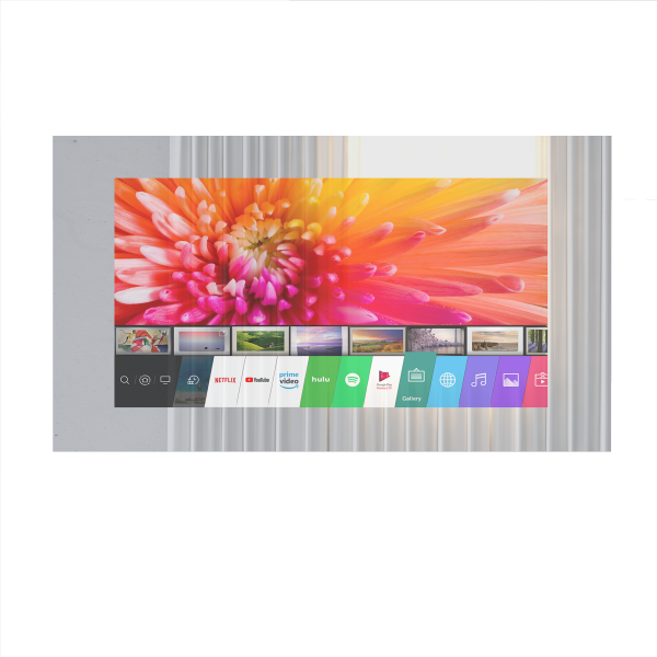 Verborgener Fernseher oder Monitor hinter Spiegel, Querformat, Landscape