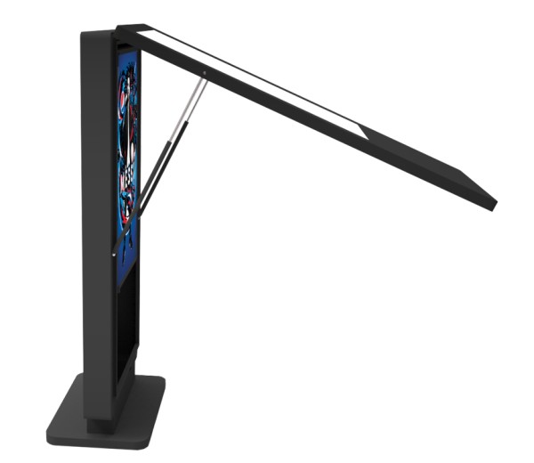 Outdoor Stele mit Glasfront und 55 Zoll Display