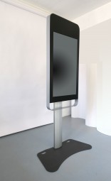 Flip Display auf Aluminiumsäule