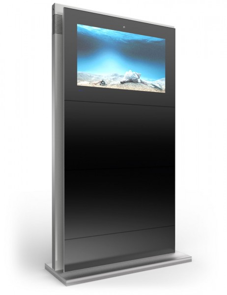 Stele mit 42 Zoll Monitor horizontal