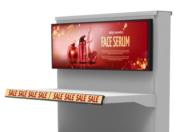 Anzeige - Regal - Wegweiser . elektronisches Hinweisschild - schlanker Monitor