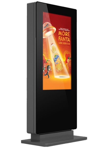 Outdoor Stele mit Glasfront und 49 Zoll Display